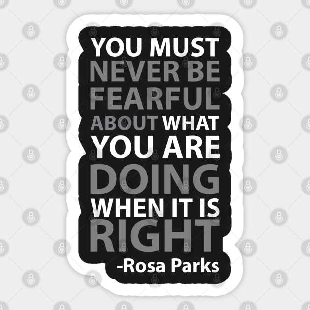 Never Be Fearful | Rosa Parks Sticker by UrbanLifeApparel